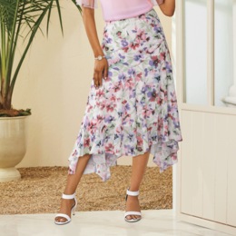 Adrian Abstract Flower Skirt, , large