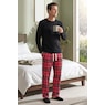 Value 2-Piece Men's PJ Set with Crew Top and Plaid Bottoms, , large