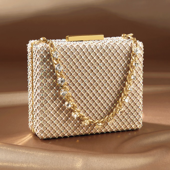 Rhinestone Evening Bag Midnight Velvet