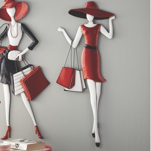 Red Dress Shopping Lady, , large
