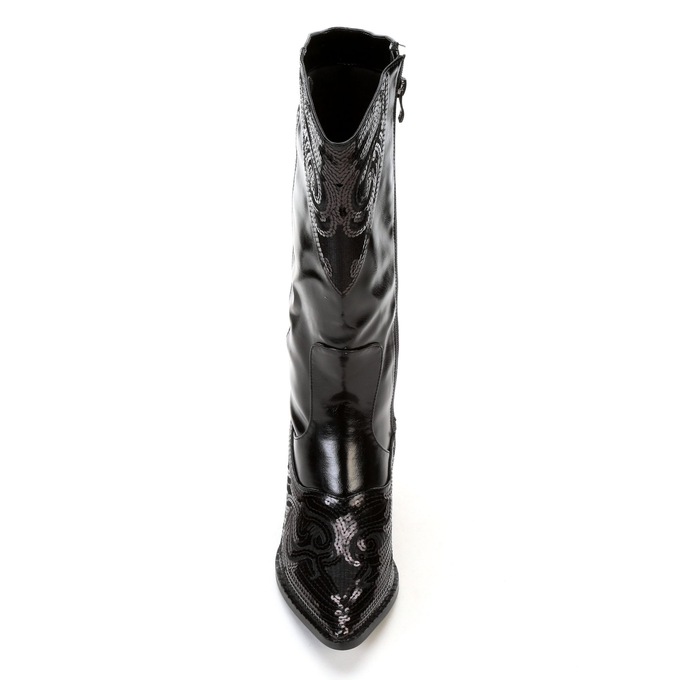 sequin biker boots