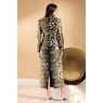 Inget Metallic 3-Piece Skirt Suit with Allover Sequins and Satin Tank Top, Black Gold, large