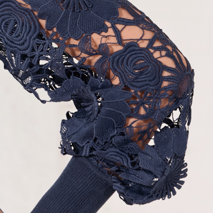 Farah Floral Sweater, Navy Blue, large