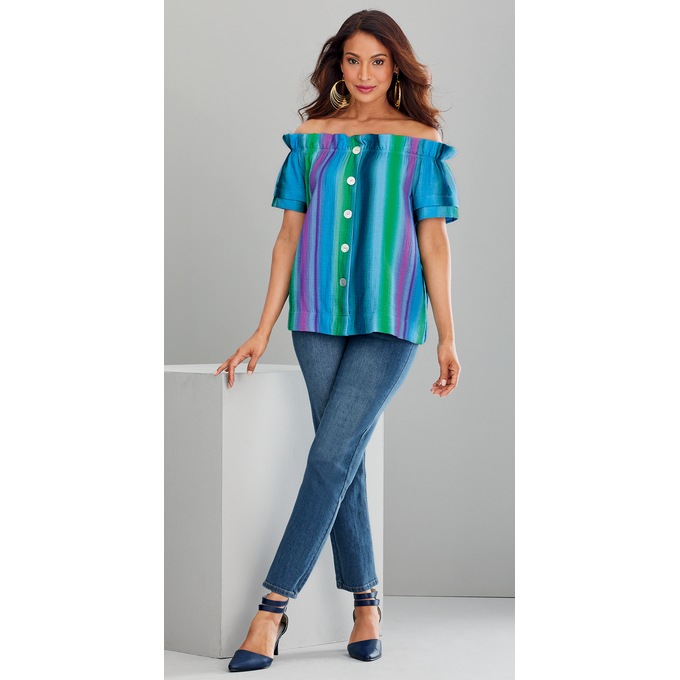 Shores Off-Shoulder Top, , large
