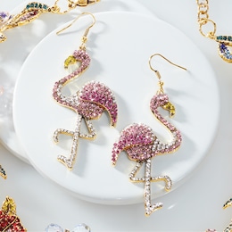 Crystal Flamingo Earrings, , large