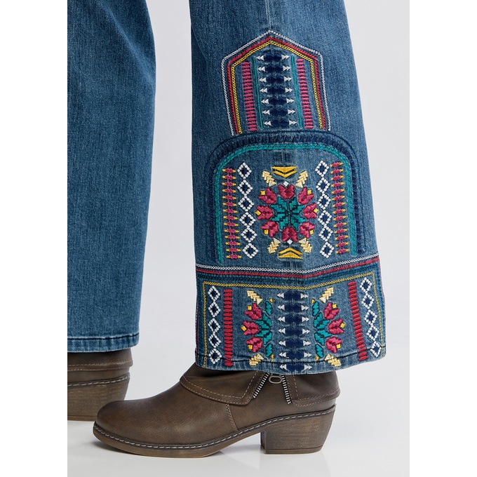 Tilly Embroidered Bootcut Jean, , large