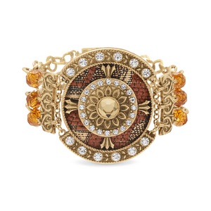 Tapestry/Crystal Medallion Bracelet, , large