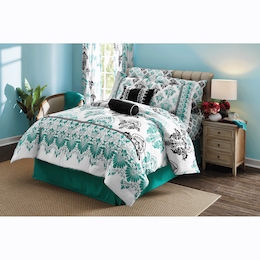 Renata 10-Piece Comforter Set and Window Treatments, , large