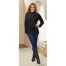 Fringe Tassel Sweater, Black, large