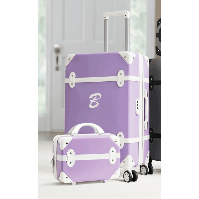 2-Piece Retro Hard-Sided Luggage Set, , large