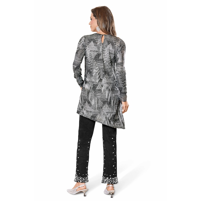 Skye Shimmer Tunic for Women with Asymmetrical Hem, , large