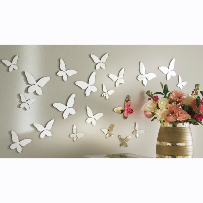 20-Piece Butterfly Wall Decals, , large