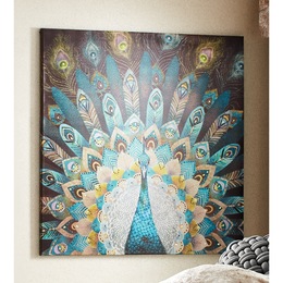 Embellished Peacock Wall Art, , large