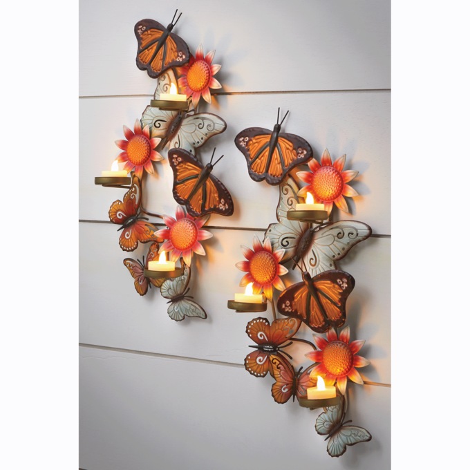 Metal Butterfly Sconce, , large