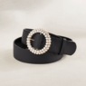 Rhinestone Pearl Buckle Belt, , large