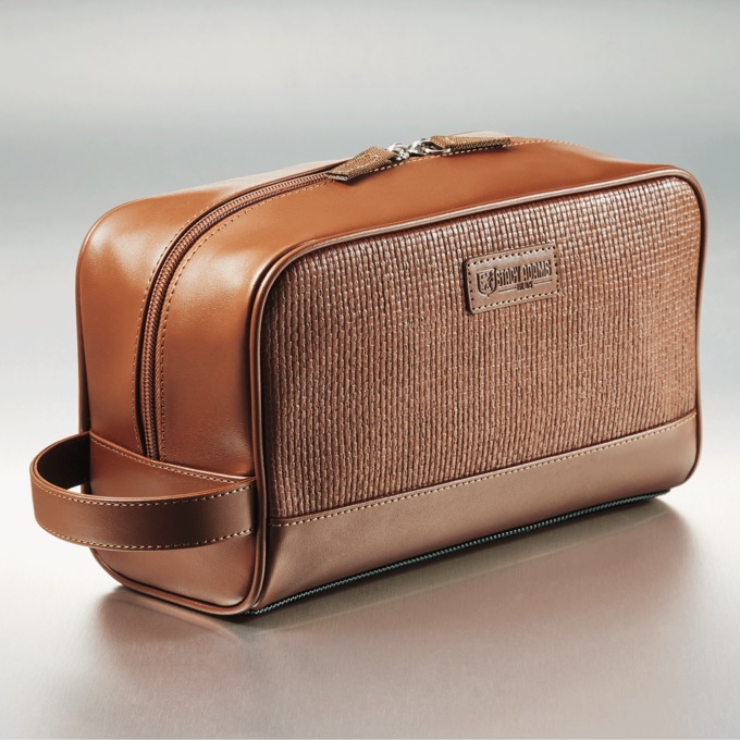 Stacy Adams Toiletry Bag, Cognac, large