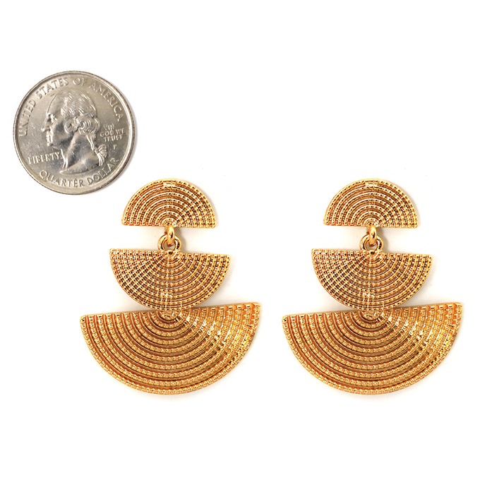 Metal Drop Post Earrings, , large