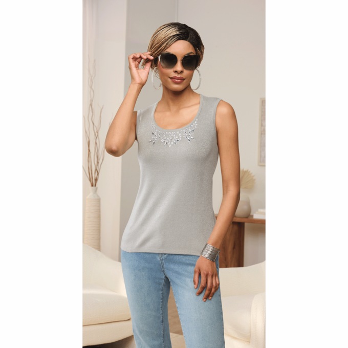 Mae Sleeveless Sweater, , large