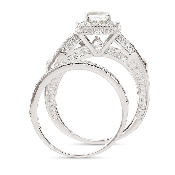 White Topaz Princess Bridal Set, , large