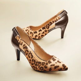 Midnight Velvet Leopard Print Pump, , large