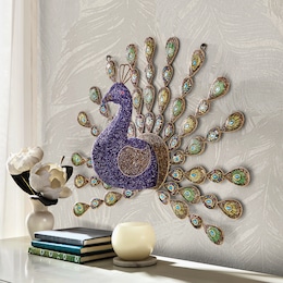 Beaded Peacock Wall D&eacute;cor, , large