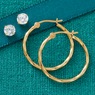 10K Gold 2-Pair Hoop and Cubic Zirconia Earring Set , , large