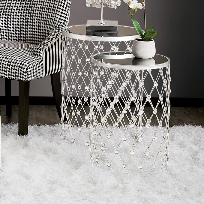 Set of 2 Crystal Tables, , large