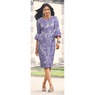 Jeweled Neck Jacquard Sheath Dress, , large
