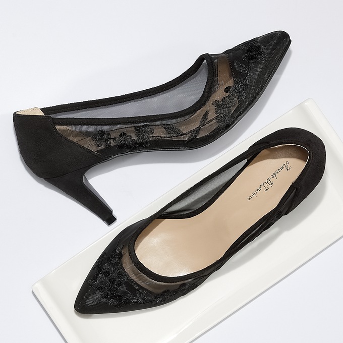 Embroidered Mesh Pump, , large