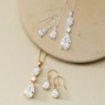 Cubic Zirconia Pear Drop Necklace & Earring Set, , large