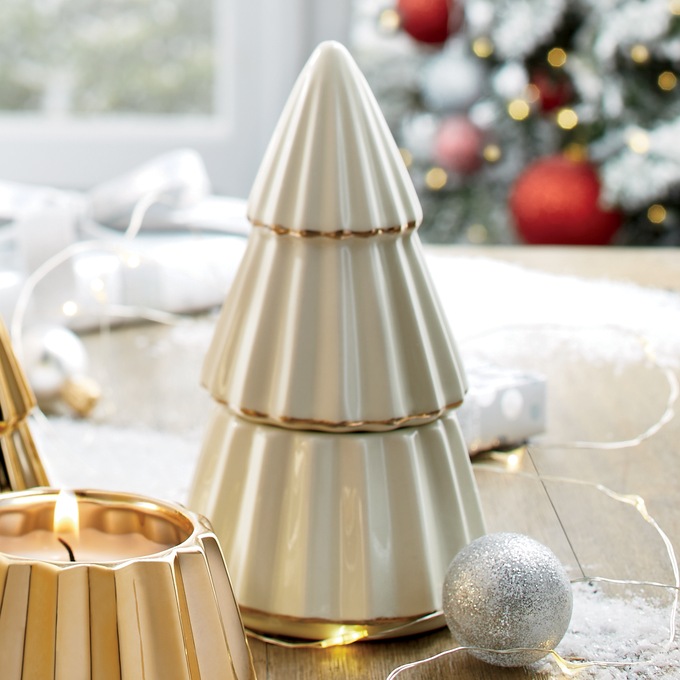 Gilded Christmas Tree Candle, , large
