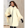 Faux-Fur Wool-Blend Cape, , large