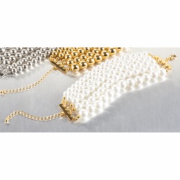 Multi-Strand Bead Bracelet, Faux Pearl, large