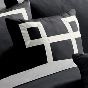 Hotel Square Pillow, Black, large