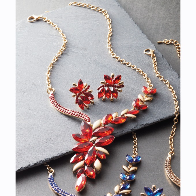 Crystal Marquise-Cut Spray Necklace & Earring Set, , large