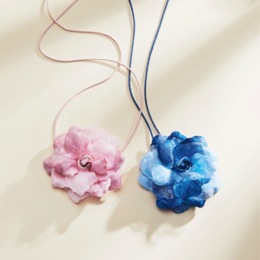 Floral Fabric Necklace, , large