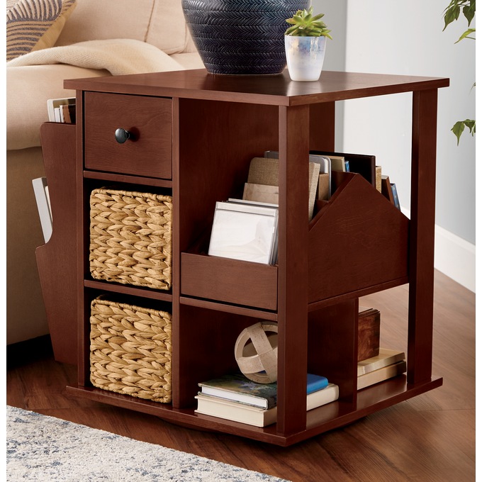 Admiral Rotating End Table with Storage, , large