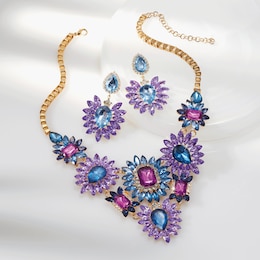 Crystal Bib Necklace &amp; Earring Set, , large