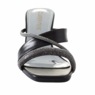Classique Glitter Rope Slide Sandal with Mini Rhinestones and Chunky 2.5" Heel, Black, large