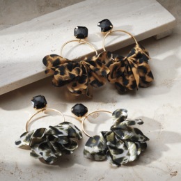 Animal Print Drop Earrings, , large