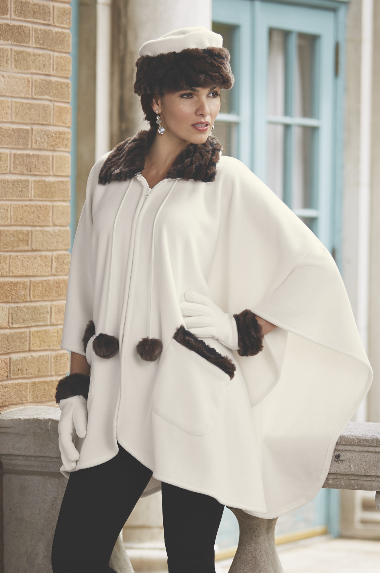 winter white cape coat