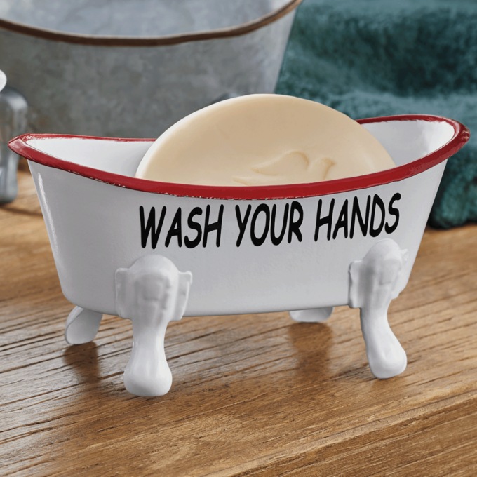 Bathtub Soap Dish, White Red, large