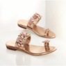 Azalea Wang Belva Rhinestone Toe-Loop Sandal, , large
