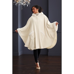 Sherpa-Trim Women&#39;s Fleece Cape and Glove Set, , large