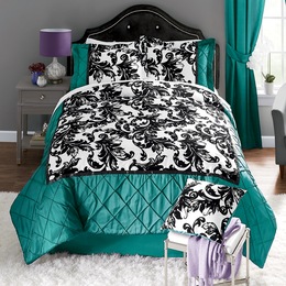 Alessi 4-Piece Comforter Set, Accent Pillow and Window Treatments, , large
