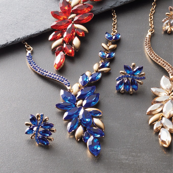 Crystal Marquise-Cut Spray Necklace & Earring Set, , large