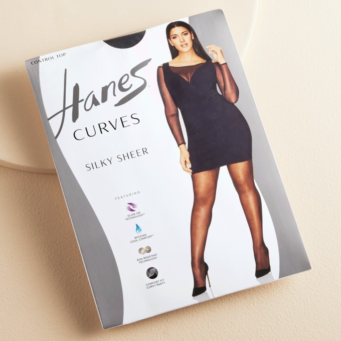 Hanes Curves Sheer Control-Top Legwear, , large