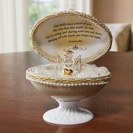 &quot;Heart of Gold&quot; Glass Angel Egg, , large