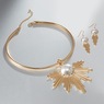 Faux-Pearl Ray Necklace and Earring Set, , large
