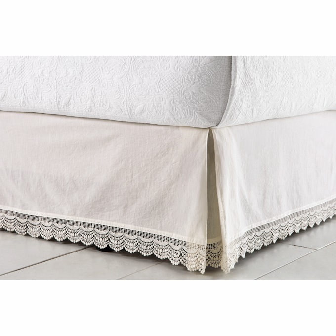 Scalloped Crochet Bedskirt, , large